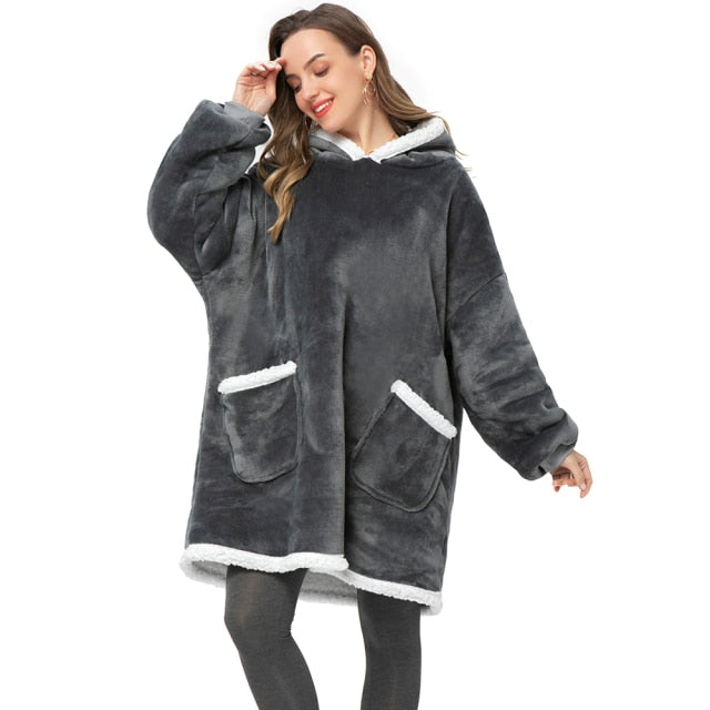 Oversized hoodie blanket