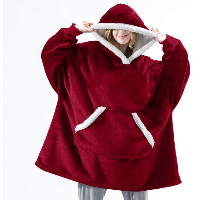 Oversized hoodie blanket